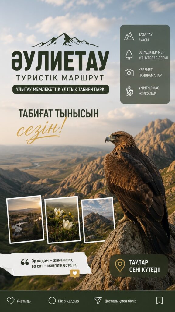 🌄 ӘУЛИЕТАУ – табиғатпен үндескен мекен Тылсым тастар, саф ауа,&hellip;